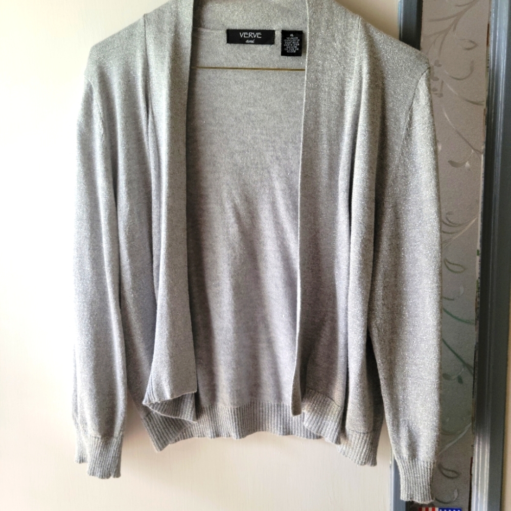 Silver metallic Short Shrug Cardigan